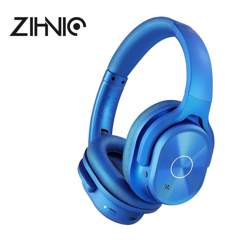 ZIHNIC PN9 Wireless Active Noise Cancelling Headphones - Waterproof, Long Battery Life, Adjustable Audio, Built-In Microphone, Foldable Red Gaming Headset