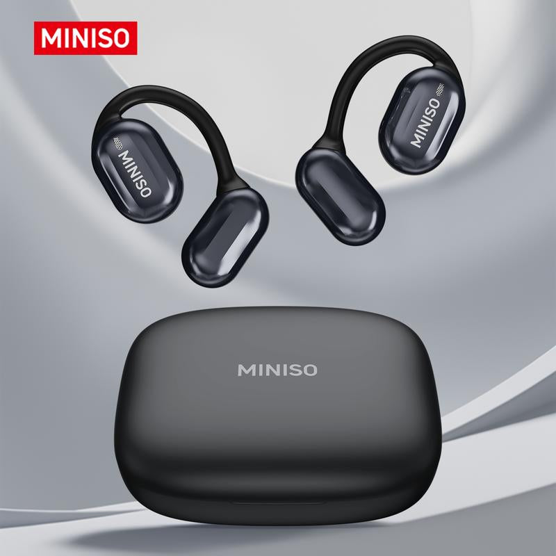 MINISO OWS Bluetooth Earphones, Digital Battery Display, Wireless Headset Headphones, IPX5 Waterproof & Sweatproof, Bluetooth for Gym, Traveling Gadgets, Gift Ideas for Men & Women