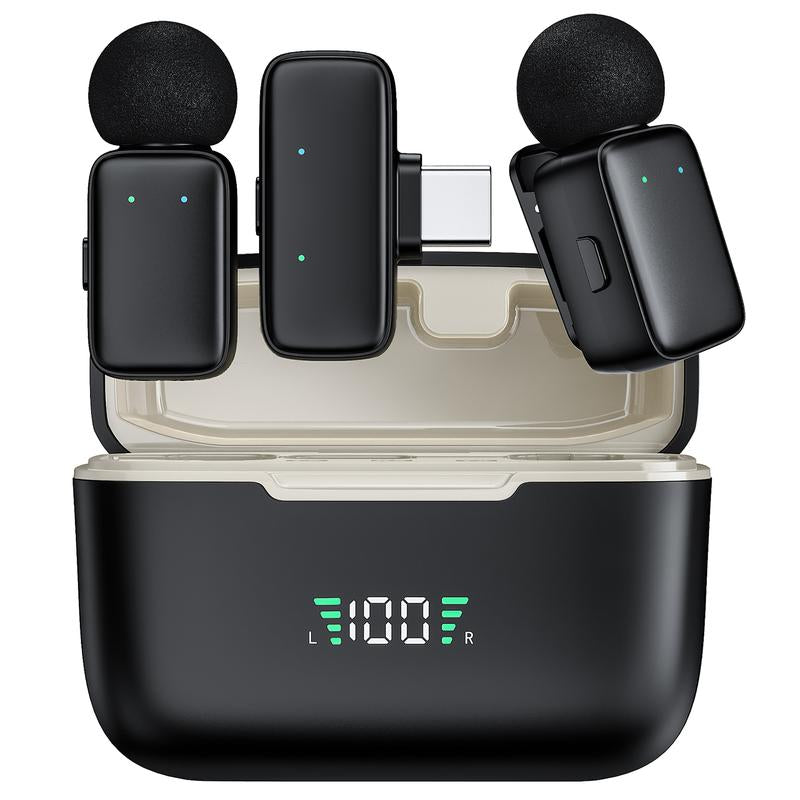 HITOZON Professional Wireless Lavalier Microphone for Smartphones,Plug-Play Lapel Mic with Innovative Al Voice Changing,Smart Noise Cancellation,Wireless Lapel Mic with Charging Case for Live Streaming,Interview,Podcast,Vlog