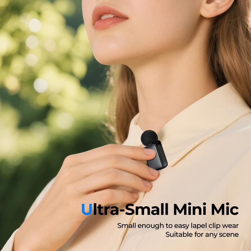 HITOZON Professional Wireless Lavalier Microphone for Smartphones,Plug-Play Lapel Mic with Innovative Al Voice Changing,Smart Noise Cancellation,Wireless Lapel Mic with Charging Case for Live Streaming,Interview,Podcast,Vlog