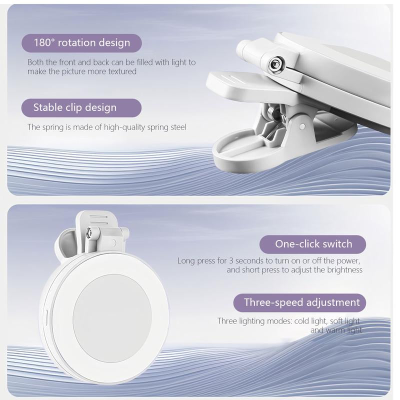 360° LED Ring Light with Mirror & Phone Holder ,3-In-1 Rechargeable Makeup Light for Live Streaming, Video Calls, Selfie (Portable, 3 Color Temperatures, Foldable),Halloween,Halloween Makeup