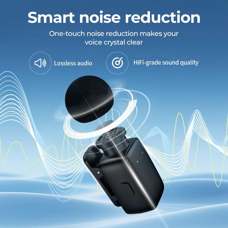 HITOZON Professional Wireless Lavalier Microphone for Smartphones,Plug-Play Lapel Mic with Innovative Al Voice Changing,Smart Noise Cancellation,Wireless Lapel Mic with Charging Case for Live Streaming,Interview,Podcast,Vlog