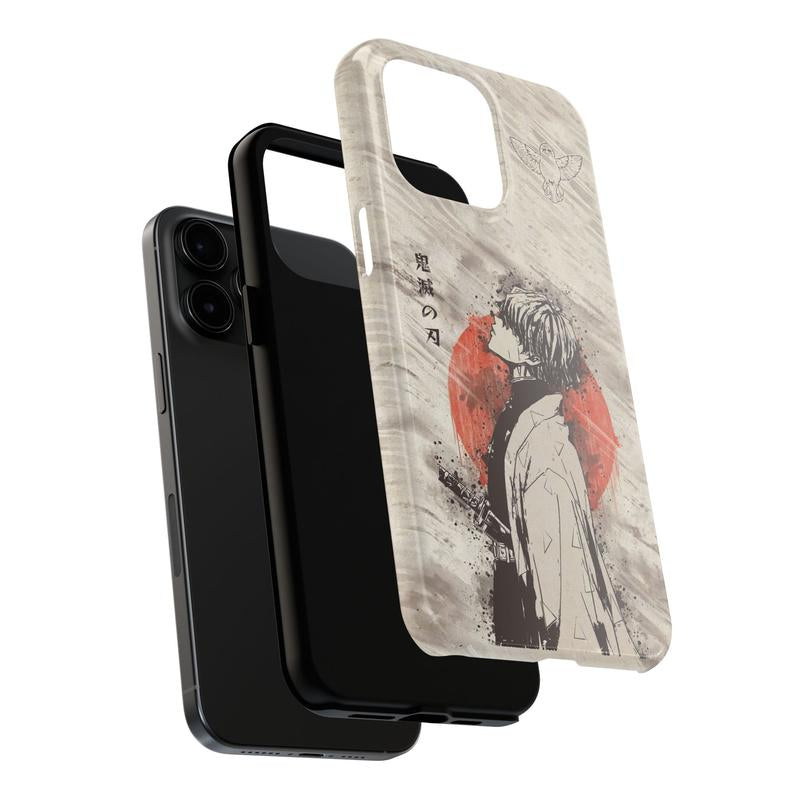 Demon Slayer Akaza & Zenitsu Phone Case - Retro Manga Design for iPhone 17 Pro Max
