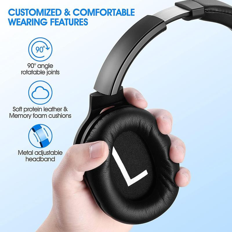 ZIHNIC PN9 Wireless Active Noise Cancelling Headphones - Waterproof, Long Battery Life, Adjustable Audio, Built-In Microphone, Foldable Red Gaming Headset