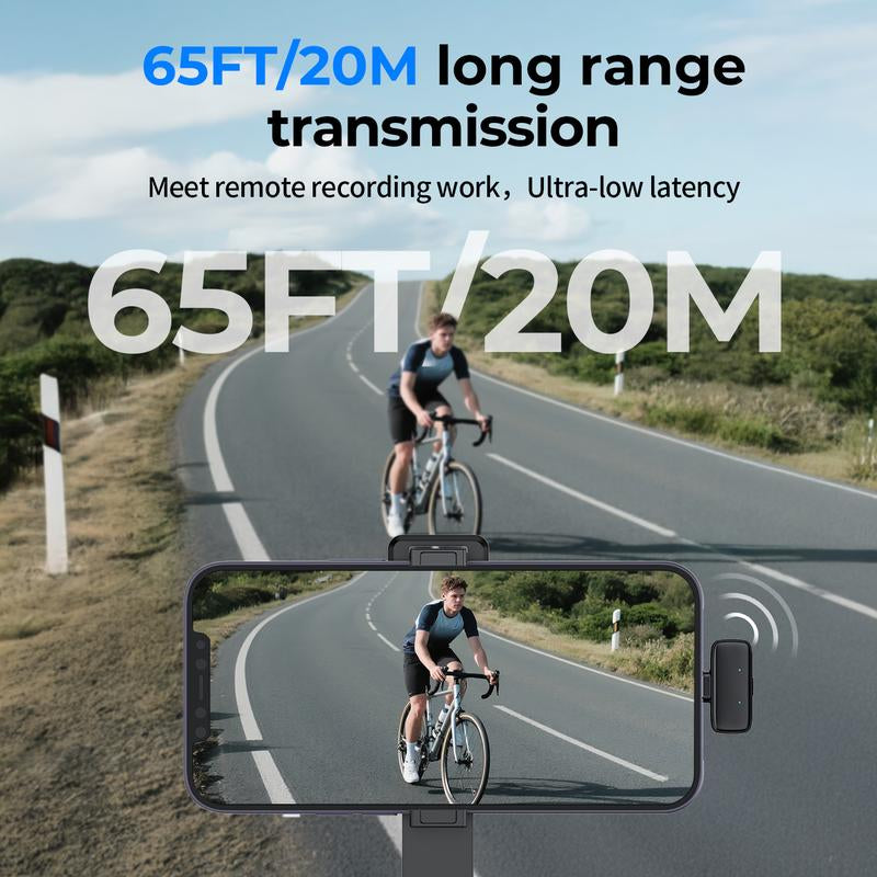 HITOZON Professional Wireless Lavalier Microphone for Smartphones,Plug-Play Lapel Mic with Innovative Al Voice Changing,Smart Noise Cancellation,Wireless Lapel Mic with Charging Case for Live Streaming,Interview,Podcast,Vlog