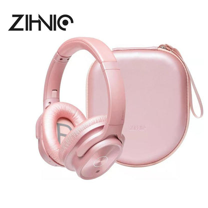 ZIHNIC PN9 Wireless Active Noise Cancelling Headphones - Waterproof, Long Battery Life, Adjustable Audio, Built-In Microphone, Foldable Red Gaming Headset