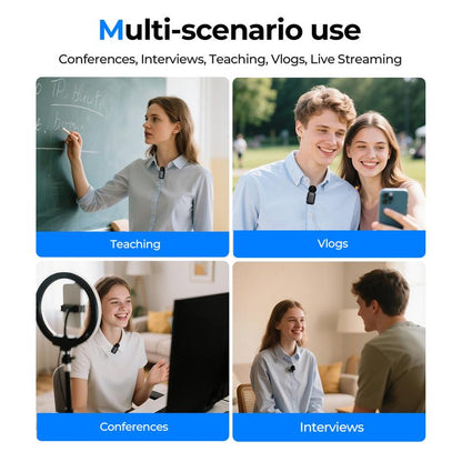 HITOZON Professional Wireless Lavalier Microphone for Smartphones,Plug-Play Lapel Mic with Innovative Al Voice Changing,Smart Noise Cancellation,Wireless Lapel Mic with Charging Case for Live Streaming,Interview,Podcast,Vlog