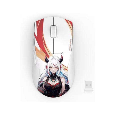 M918AK 3-Mode Wireless Gaming 55G Lightweight 26K DPI Ergonomic Natural Grip Build Mouse, White