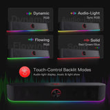 GS560 Adiemus RGB USB Desktop Soundbar, 2.0 Channel Computer Speaker with Dynamic Lighting Bar Audio-Light Sync/Display