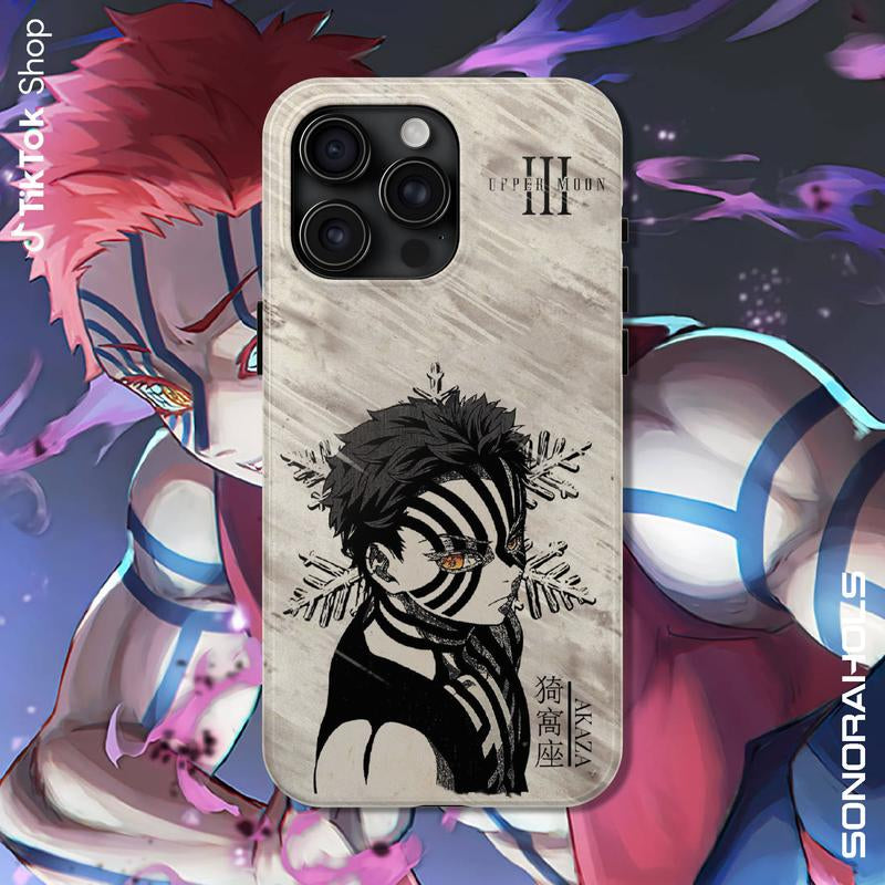 Demon Slayer Akaza & Zenitsu Phone Case - Retro Manga Design for iPhone 17 Pro Max
