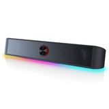 GS560 Adiemus RGB USB Desktop Soundbar, 2.0 Channel Computer Speaker with Dynamic Lighting Bar Audio-Light Sync/Display