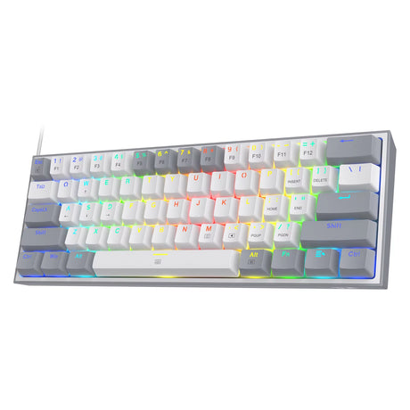 K617 Fizz 60% Wired RGB Gaming Keyboard, 61 Keys Hot-Swap Compact Mechanical Keyboard Red Switch