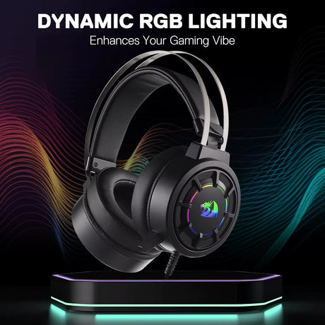 H314 RGB Gaming Headset - Wired Computer Headset with 40Mm Drivers, USB Connection, Lightweight Design, and Soft PU Lea