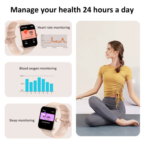 Smart Watch for Women 1.85” Full Touch HD Smartwatch Bluetooth Calling Fitness Tracking Watch with Voice Assistant