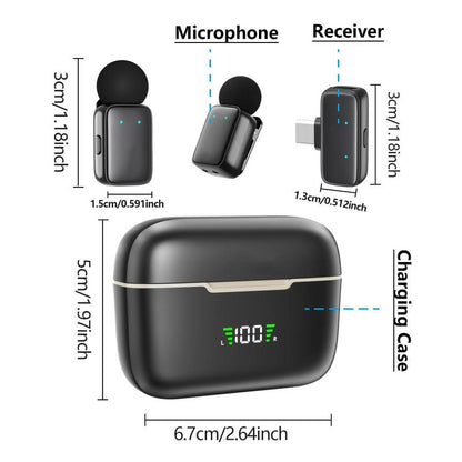 HITOZON Professional Wireless Lavalier Microphone for Smartphones,Plug-Play Lapel Mic with Innovative Al Voice Changing,Smart Noise Cancellation,Wireless Lapel Mic with Charging Case for Live Streaming,Interview,Podcast,Vlog