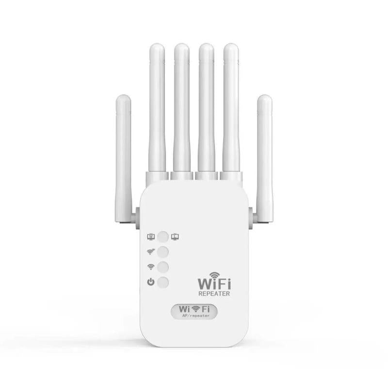 Wifi Extender 2025 with 6 Antennas, 1200Mbps Dual Band Booster, 12,000 Sq.Ft Coverage, Supports 100 Devices, Repeater & Ethernet Port