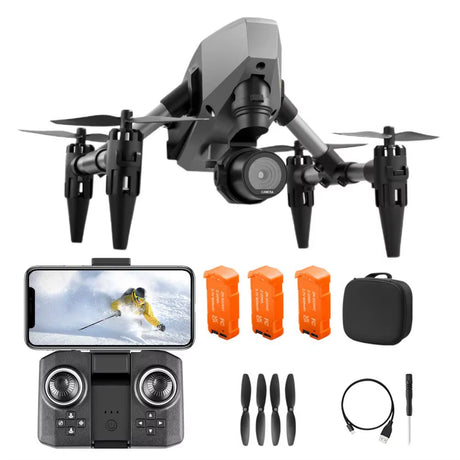 Drone with 4K Dual Cameras front view and accessories