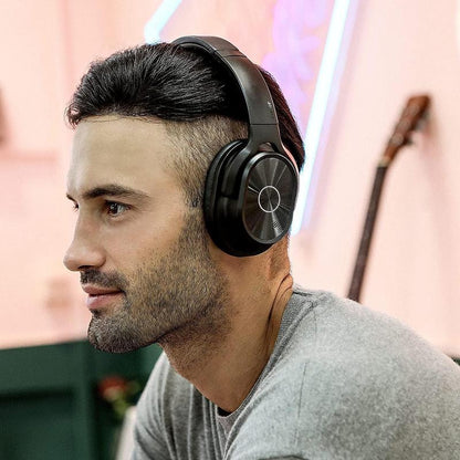 ZIHNIC PN9 Wireless Active Noise Cancelling Headphones - Waterproof, Long Battery Life, Adjustable Audio, Built-In Microphone, Foldable Red Gaming Headset