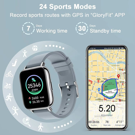 Smart Watch, Fitness Tracker 1.69" Touch Screen Smartwatch Fitness Watch Heart Rate Monitor/Pedometer/Sleep Monitor.