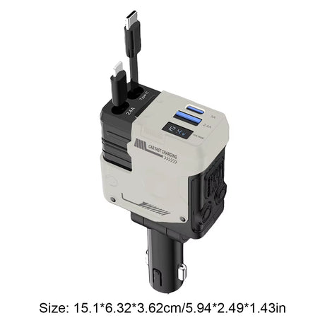 4 in 1 Retractable Car Charger Fast Car Phone Charger Super Fast Car Phone Charger USB C Car Charger for Iphone/Samsung/Huawei