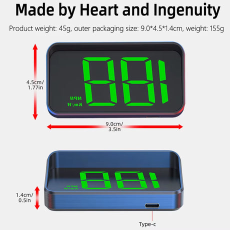 Head up Display GPS HUD Digital Head-Up Speedometer Plug and Play for All Cars Big Font Windshield Projector Car Accessories