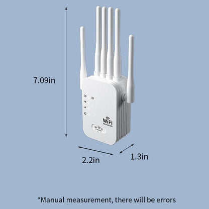 Wifi Extender 2025 with 6 Antennas, 1200Mbps Dual Band Booster, 12,000 Sq.Ft Coverage, Supports 100 Devices, Repeater & Ethernet Port