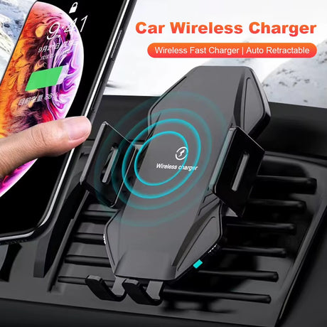 15W Fast Charging Phone Mount Wireless Car Charger Dashboard Phone Support Auto Clamping for Iphone 15 14 Samsung Galaxy S23 S22
