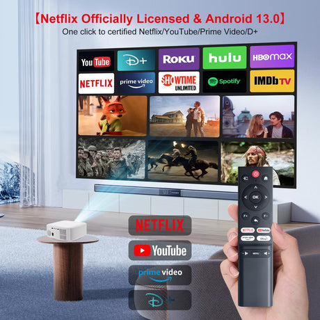 P92 Max Projector 4K Android 13 Whaleos Native 400ANSI Dual Wifi6 BT5.1 1920*1080P Cinema Home Theater Shipping from UK